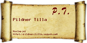 Pildner Tilla névjegykártya
